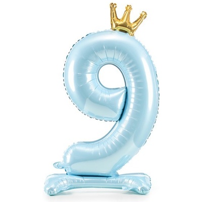 Fóliový balón stojaci číslo „1“ svetlo modrý 84cm
