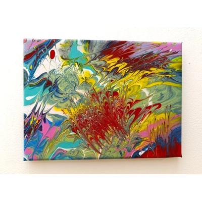 Originální obraz Paví pera, 24 x 18 cm