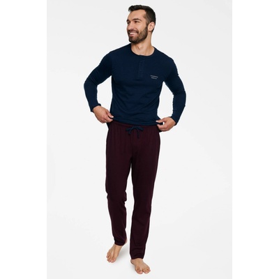 Henderson 40051 Tact pánské pyžamo dlouhé zelenomodré