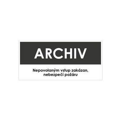 ARCHIV, šedá, samolepka, 190x90 mm