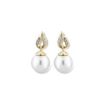 Zodiax zlaté náušnice perly DLE3125Y