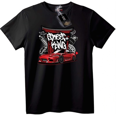 NOONEBRAND Тениска Street King с кола - 2XL, Black