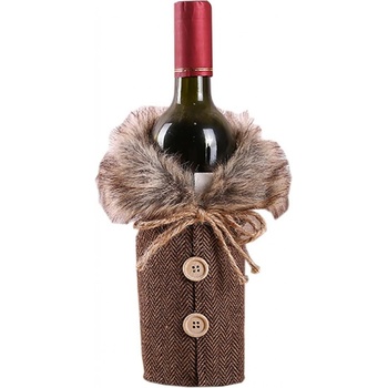 Vianočné oblečenie na fľašu Sveter hnedý