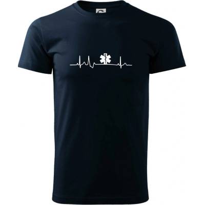 EKG rescue klasické pánské triko námořní modrá velmi tmavá téměř černá