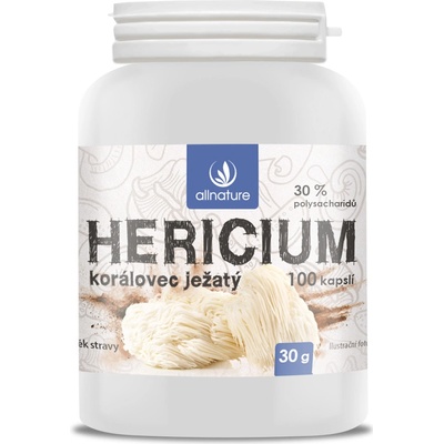 Allnature Hericium Korálovec ježatý 100 kapslí