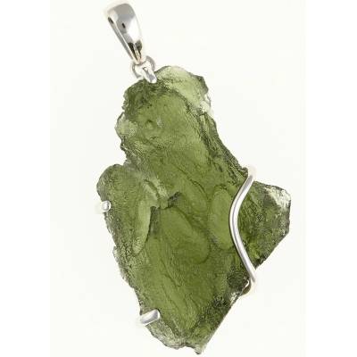 My Moldavite Stříbrný přívěsek s přírodním vltavínem SM12097