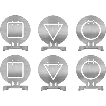 Wosport WST set oceľových terčov 10 x 9 cm, 6 ks Strieborná