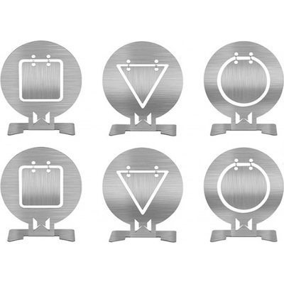 Wosport WST set oceľových terčov 10 x 9 cm, 6 ks Strieborná