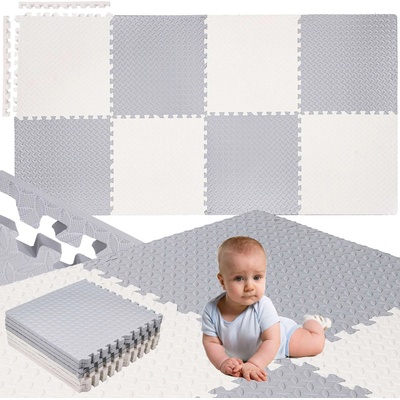 SPRINGOS Пяна за игра, детска постелка за игра с пъзели 230x120 см, кремаво сива EVA пяна (FM0032)
