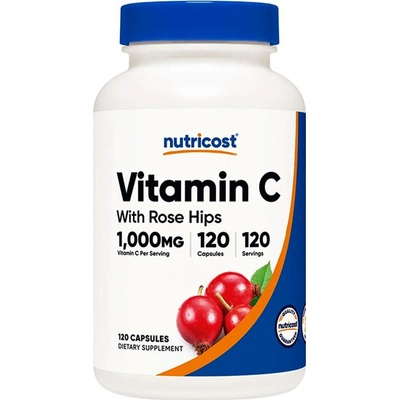 Nutricost Vitamin C with Rose Hips 120 kapslí