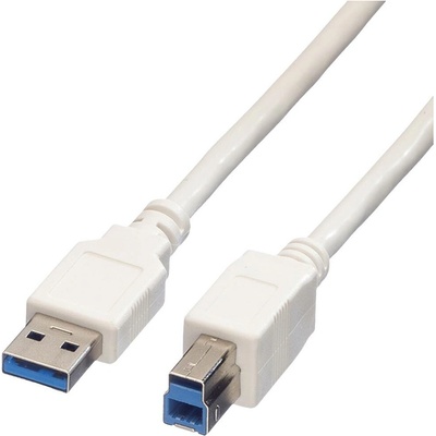 Value 11.99.8869 USB USB 3.2 Gen1 USB-A zástrčka USB-B zástrčka 0,8m bílý