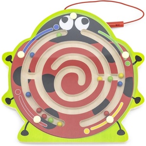 Viga Toys Дървен магнитен лабиринт с топчета, Viga - Калинка (59964)