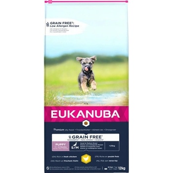 Eukanuba Grain Free Puppy Small Medium Breed Chicken 12 kg