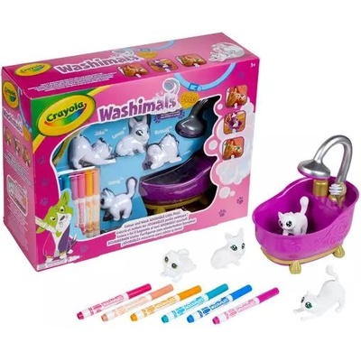 Crayola Комплект за творчество, миещи се животни, вана, Crayola Washimals (74-7453)
