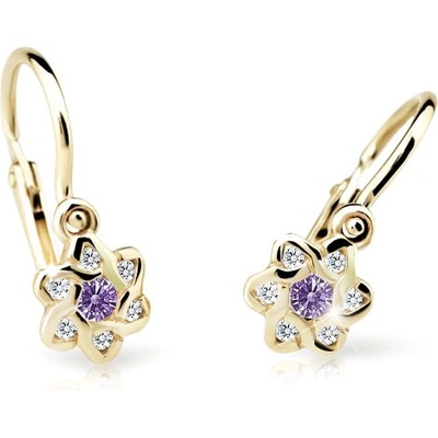 Cutie Jewellery dětské zlaté C2149Z-Ametyst