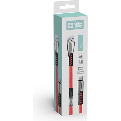 Colorway CW-CBUC012-RD USB - TYPE-C, 2.4A, 1m, červený
