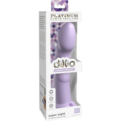 Dillio Super Eight silicone dildo with sticky soles purple 21 cm