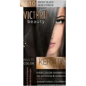 Victoria Beauty Оцветяващ шампоан с кератин - Ебено черно (v10), 4-8 измивания