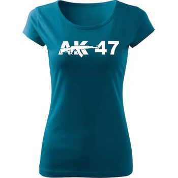 Image 1 of DRAGOWA дамска тениска, ak47, петролено синя, 150г/м2 (6491)