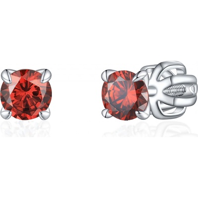 Olivie strieborné náušnice PIPPI RED 8361