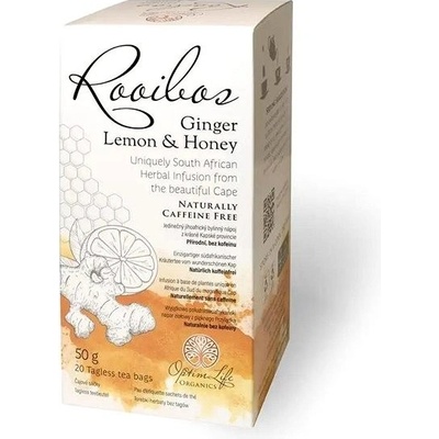 OptimLife Organics Čaj Rooibos se Zázvorem, citronem a medem 20 x 2,5 g