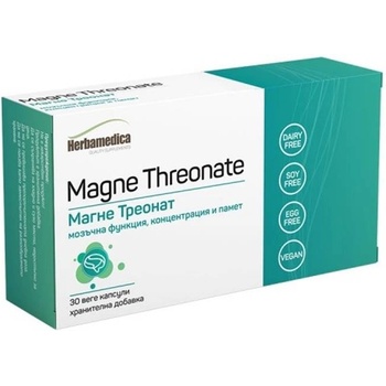 Herbamedica Magne Threonate, 500 mg, 30 веге капсули, Herbamedica