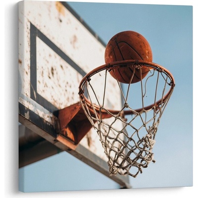 Obraz míč dopadající do basketbalového koše - 50x50