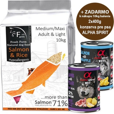 Fresh Farm Adult Medium & Maxi Light Salmon & Rice 10 kg