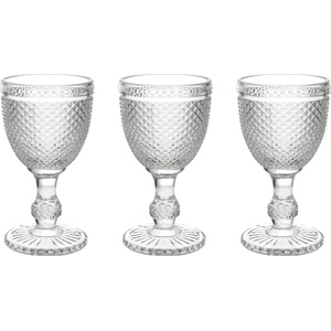 Tognana Комплект 3 стъклени чаши със столче diamante, 280 мл, прозрачни (n3585t95895a)