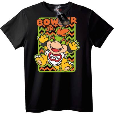 NOONEBRAND Тениска с Bowser Jr. Pixel Art - L, Black