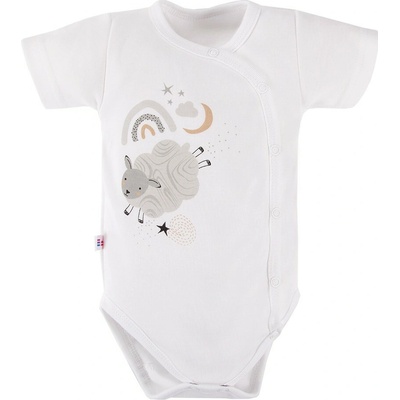 Eevi Body rozopínacie s krátkym rukávom MELLOW biele
