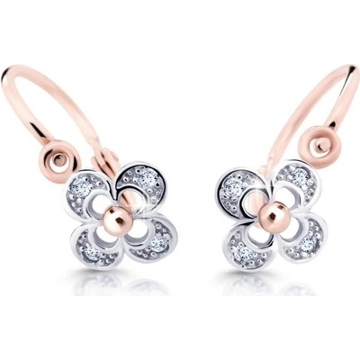 Cutie Diamonds dětské bicolor náušnice ze zlata Čtyřlístek s brilianty DC2200-10-00-X-4