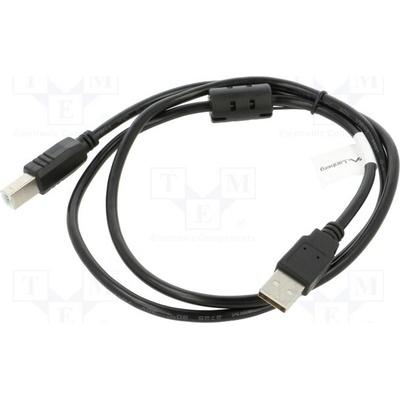 Lanberg CA-USBA-11CC-0010-BK USB 2.0, USB A vidlice,USB B vidlice, zlacený, 1m, černý