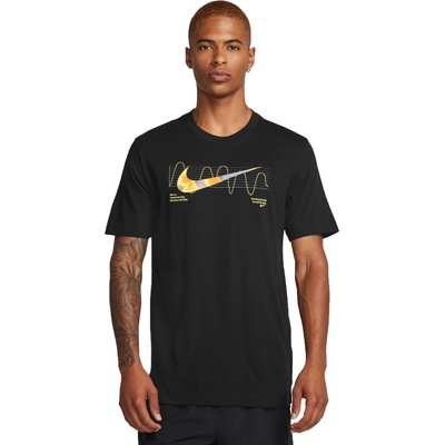 Nike pánske bežecké tričko DRI-FIT čierne žltá