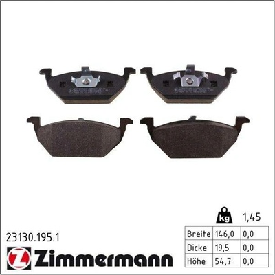 Sada brzdových destiček, kotoučová brzda ZIMMERMANN 23130.195.1