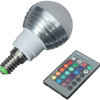 RGB LED žárovka svíčka E14 3W color set 3 ks