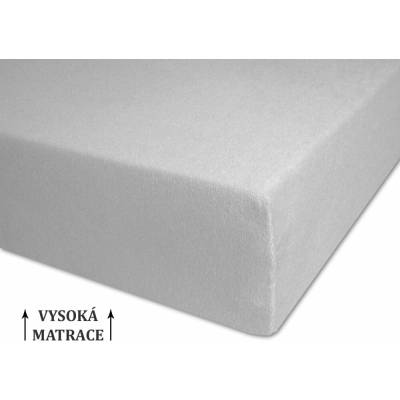Brotex froté prostěradlo světle šedé na vysokou matraci 190g/m2 160x200