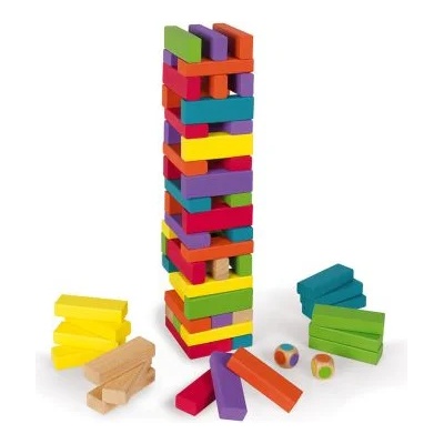 Janod - Цветна балансна кула - Дженга (J02012)