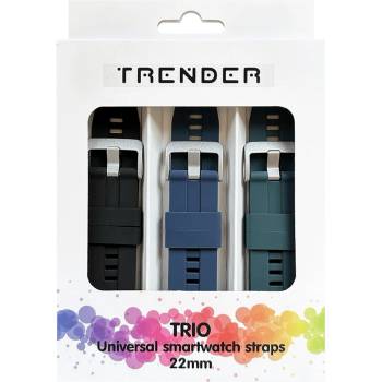 Trender Каишки Trender - Trio Bundle, 22 mm, 3 броя, черна/синя/зелена (TR-TRIO29)