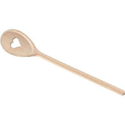 Vařečka dřevo oválná 30 cm - dekor srdce - Orion CZ
