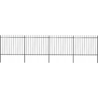 vidaXL Zahradní plot s hroty ocelový 6,8 x 1,5 m černý