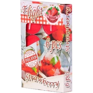 Strawberry Ароматизирани свещи за чай с вкус на ягода 6 бр