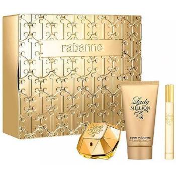 Paco Rabanne Lady Million за жени комплект EDP 80 ml + BL 100 ml + EDP 10 ml