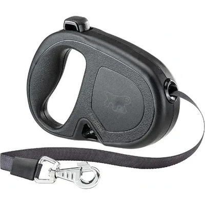 Ferplast Flippy One Tape Large - Автоматичен повод за кучета, 5 метра лента за кучета до 50 кг. - черен