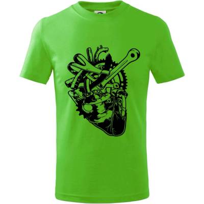 Cyklistovo srdce tričko detské Apple Green