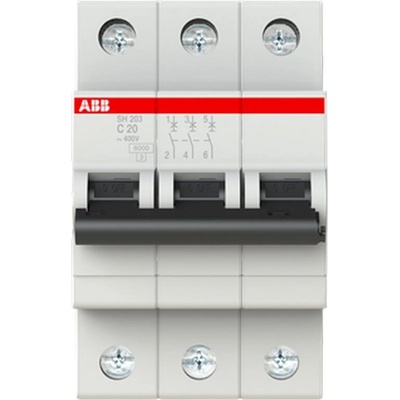 ABB Автоматичен прекъсвач ABB SH203-C20 - 3 P, 20 A, 6 kA (2CDS213001R0204)