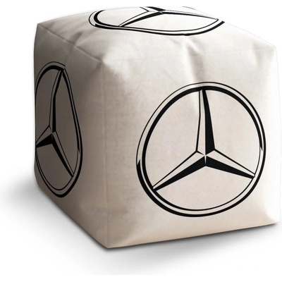 Sablio Taburet Cube Logo 1 Biela: 40x40x40 cm