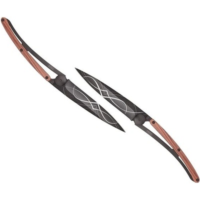 Deejo 1GB280 Sada partnerských kapesních nožů 37g black Infinity coralwood 2 ks