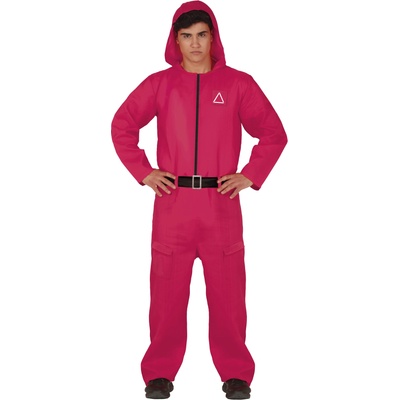 Fiestas Guirca Мъжки костюм Squid Game - Триъгълник пазач Размер - Възрастни: L