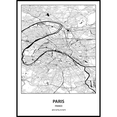 Jen tak z lásky Plakát Mapa města (více variant měst) Rozměr plakátu: 40 x 50 cm, Město: Paris